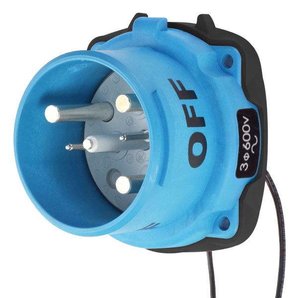 33-68183-C-K14-972 - DS100C INLET POLY BLUE SIZE 4 TYPE 3R 3P+G 100A 600 VAC 60 Hz +2 AUX